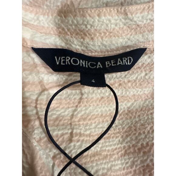 VERONICA BEARD Avella Ruffle Stripe Seersucker Mini Dress Size US 4 - Picture 4 of 13